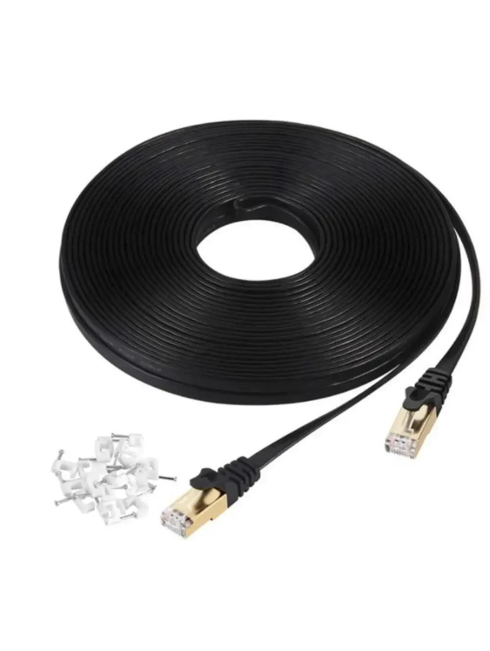 Ethernet Cable 50 ft Shielded, AULLOV High Speed Flat RJ45 Category 7